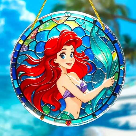 Suncatcher DIsney Little Mermaid Ariel Princess Other - Suncatcher Little Mermaid Ariel Disney Hanging Window Decor Colorful Princess